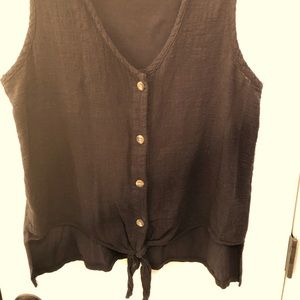 Linen & cotton button up tank